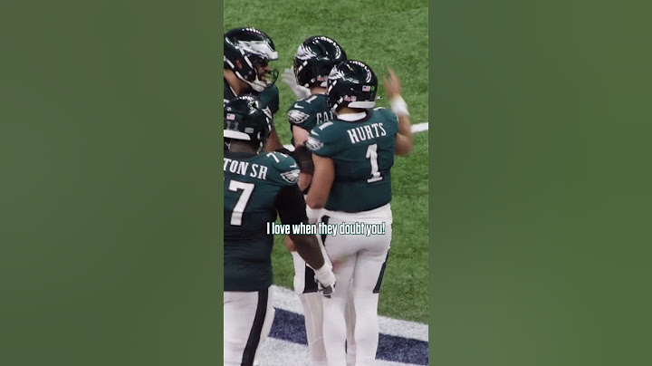 The Eagles react to Jalen Hurts' 46-yard touchdown pass to DeVonta Smith in SBLIX #shorts