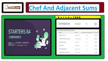 Chef And Adjacent Sums | Starters 84 (Rated To All) | CODECHEF Solution.