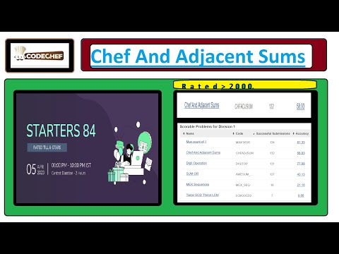 Chef And Adjacent Sums | Starters 84 (Rated To All) | CODECHEF Solution.