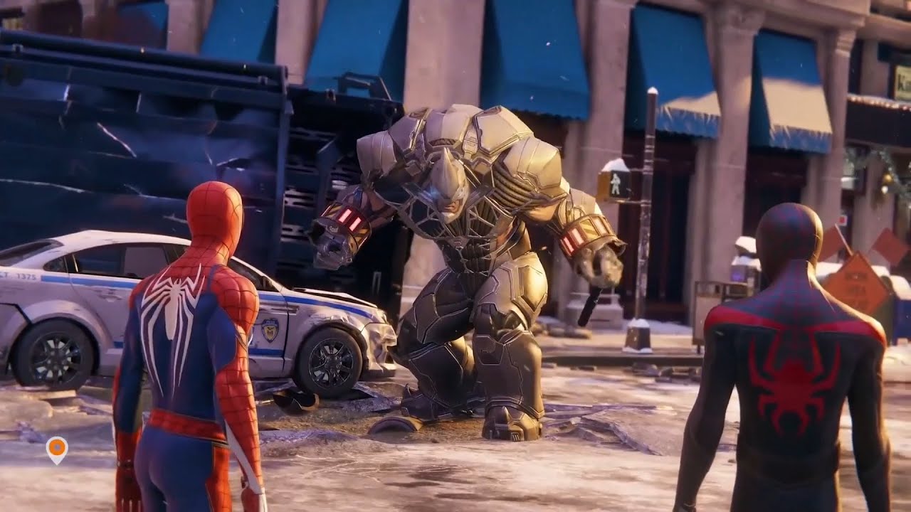 Miles Morales vs Rhino - FULL BOSS FIGHT MALL SCENE - Spider Man Miles ...
