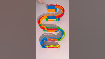 Satisfying Color Sorting in the Sunshine | Wooden Balls ASMR Domino Tricks #shorts