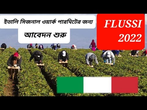 সুখবর!!ইটালি ওয়ার্ক পারমিটের জন্য আবেদন করা শুরু!Apply seasonal and