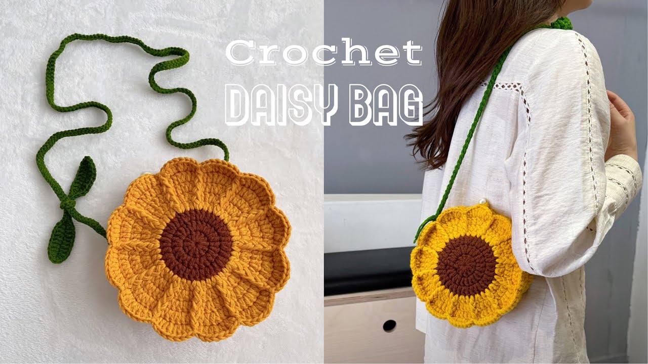 Crochet Daisy Bag | Móc túi hoa Cúc