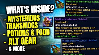 What's Inside The Mysterious Satchel Bags Transmogs, Potions, Consumables, Gear & More! WoW 11.1.5