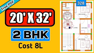 20 x 32 House Plan with 2 bhk II 20 x 32 small house design II 20 x 32 Ghar ka Naksha