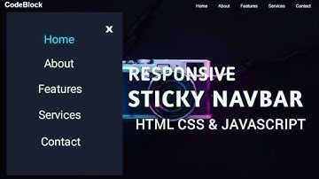 Responsive Sticky Navigation Menu Bar Using HTML CSS & JavaScript