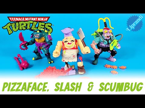 NINJA TURTLES PIZZAFACE SLASH E SCUMBUG - PLAYMATES 1990