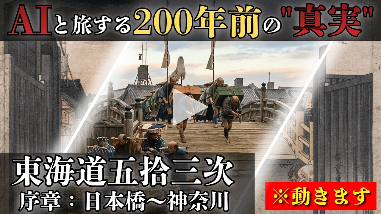 動き出す浮世絵 | 蘇る東海道五拾三次~序章~ 【AI時間旅行×解説】 Tokaido 53 Stations: AI Real-Life Restoration