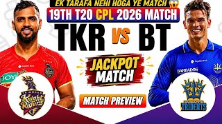 TKR vs BT DREAM11 PREDICTION 🔥 | CPL 2026 Match 19 | Today's Match, Pitch Report & Playing 11 | screenshot 4