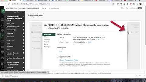 Blackboard & Panopto: Student Video Assignments Folder