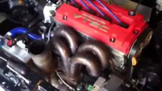 H22A skunk2 pro 1 cams turbo honda civic hatch built head and block idle