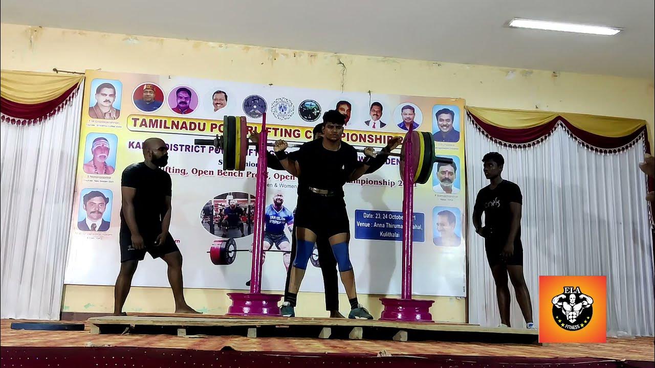 93 kg squat tamilnadu State level powerlifting competition Ela