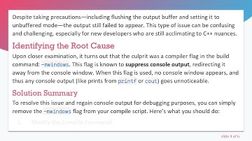 Resolving the C+ +  Console Output Issue: Why Your Prints Aren