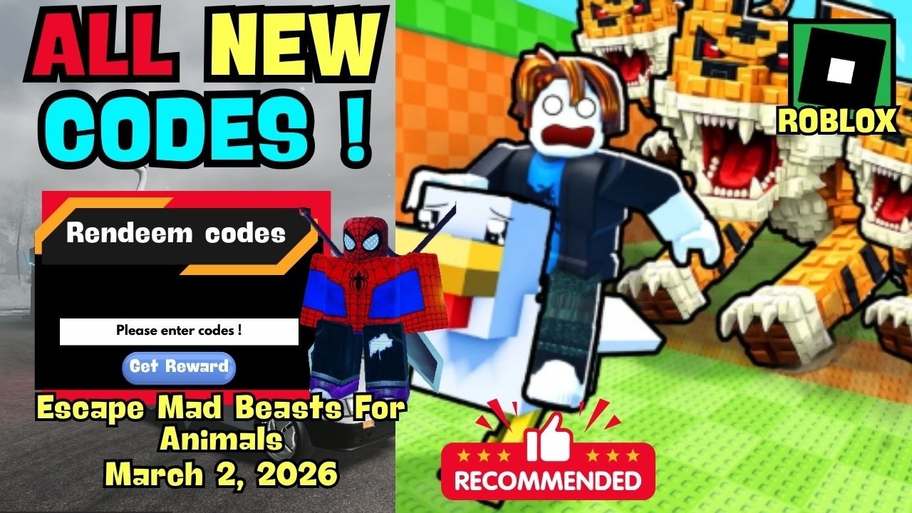 ALL UPDATE CODES Escape Mad Beasts For Animals ROBLOX March 2 2026 