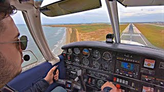 Piper PA28 Cherokee | SHORT FINAL & Cockpit Landing at LCA Airport | Cockpit View & ATC