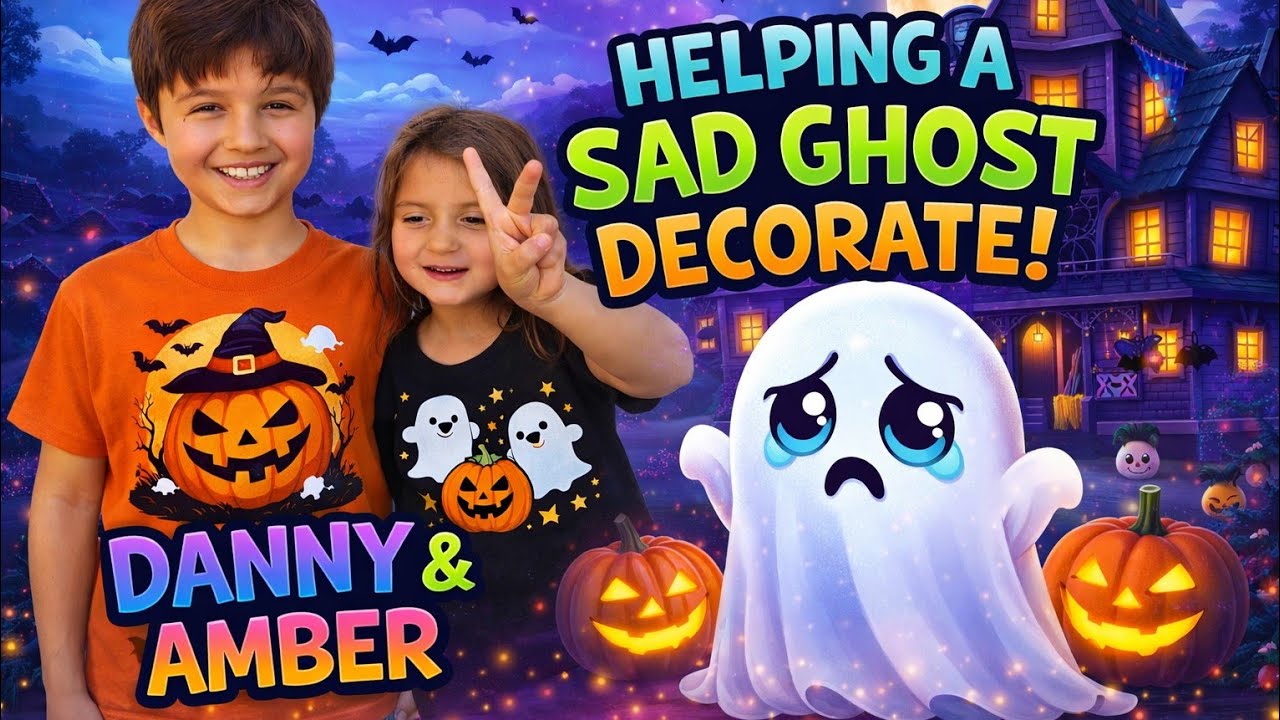 Danny and Amber, Help a Sad Ghost! 👻✨ Spooky House Makeover & Slime Surprise!