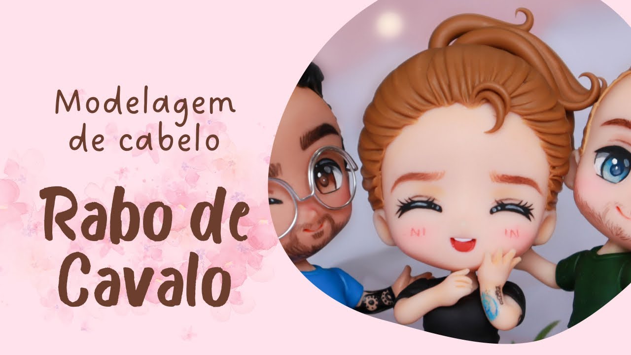 Modelagem de cabelo em BISCUIT - Rabo de cavalo