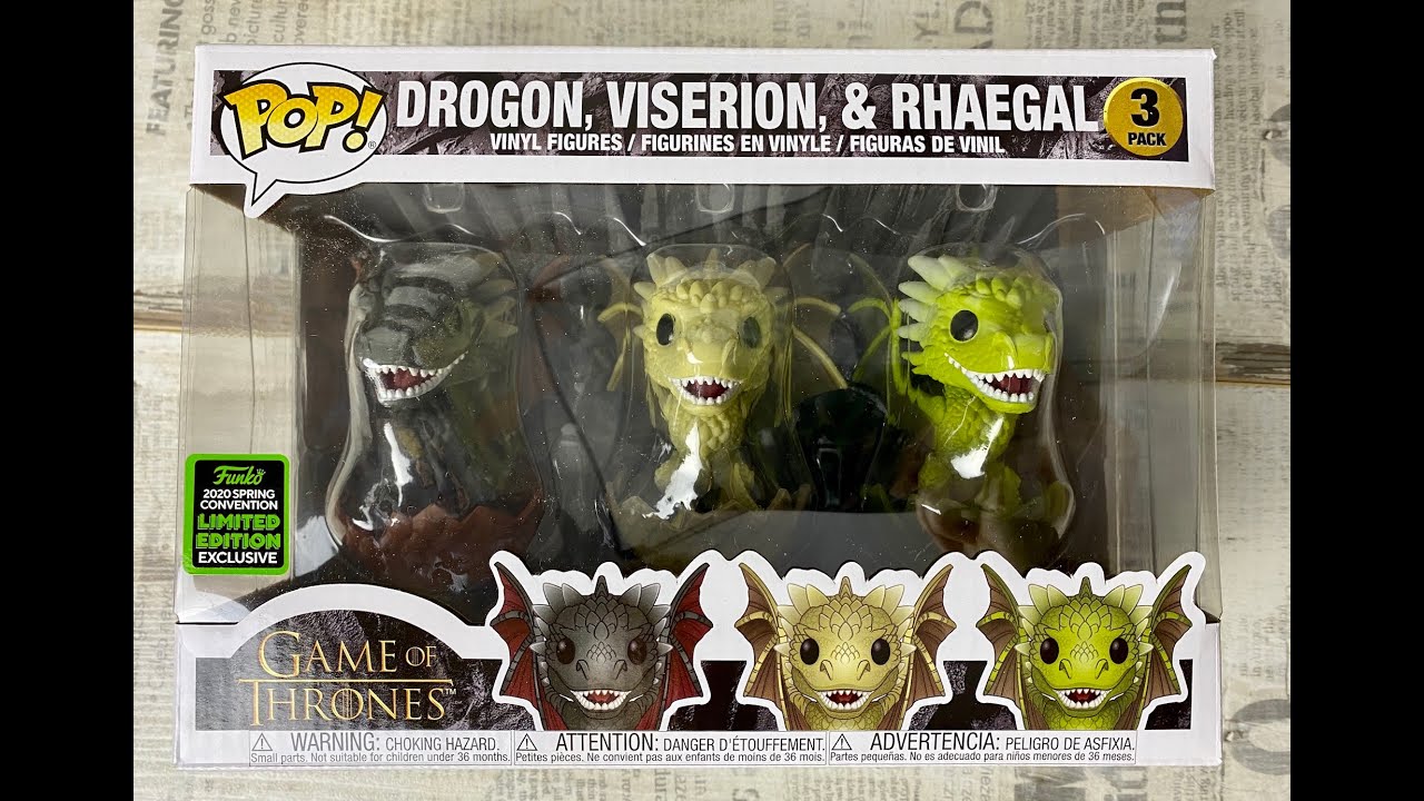 Дрогон Рейгаль Визерион Drogon Rhaegal Viserion ECCC 2020 из сериала Игра престолов Funko POP