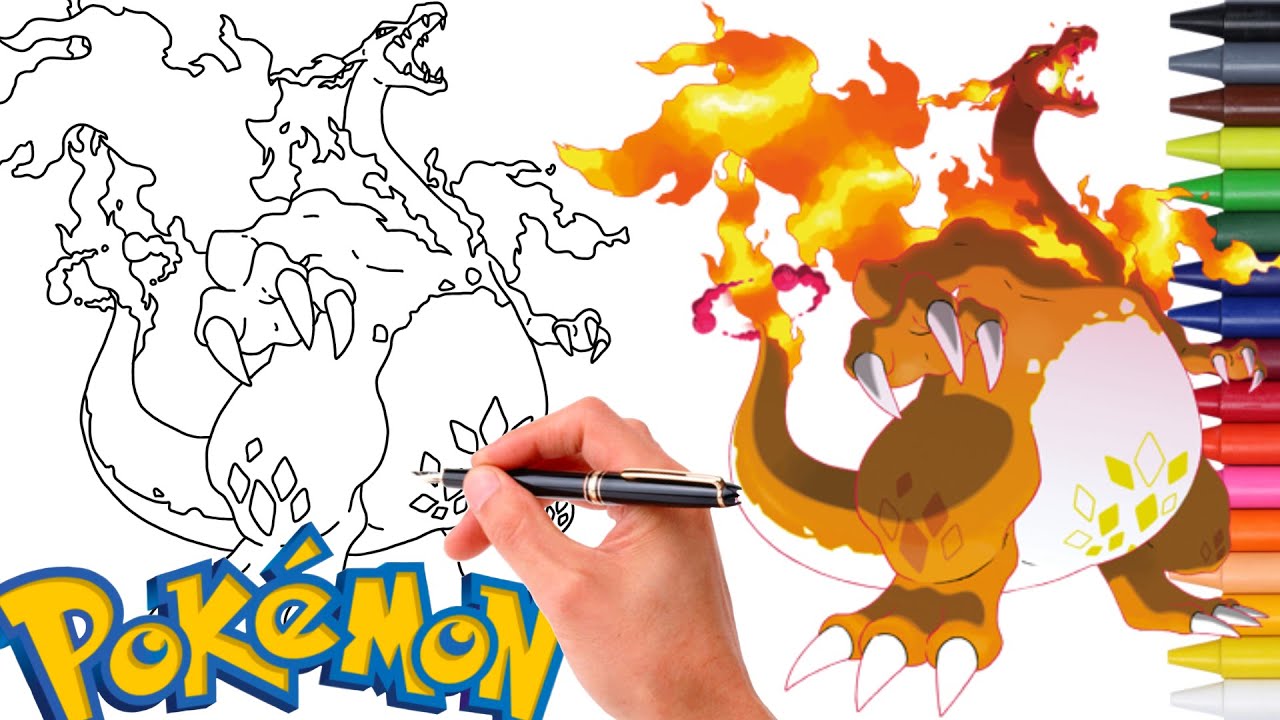 Como Desenhar FACILMENTE O POKÉMON GIGANTAMAX CHARIZARD ! | Pokemon Evolution