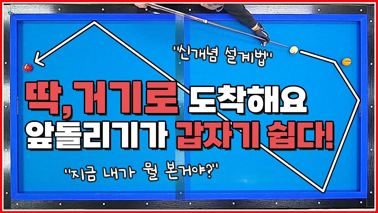 딱,거기에 도착합니다👍 | 앞돌리기 신개념 설계방법 | 방수좋아 당구레슨 22탄