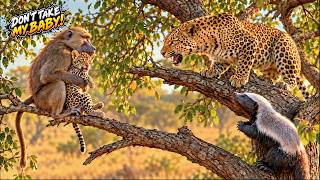 Baboon Trapped Between a Leopard and Honey Badger | Wildlife Documentary