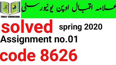 solved Assignment aiou spring 2020 | solved assignment 8626