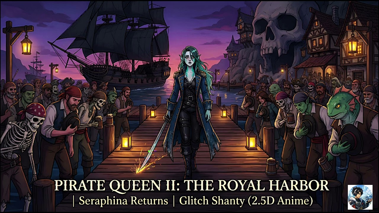 PIRATE QUEEN II: THE ROYAL HARBOR | Seraphina Returns | Glitch Shanty (2.5D Anime)
