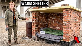 Homeless Girl Stacked Broken Chimney Bricks Into Thermal Walls - Still Warm After the Fire Died