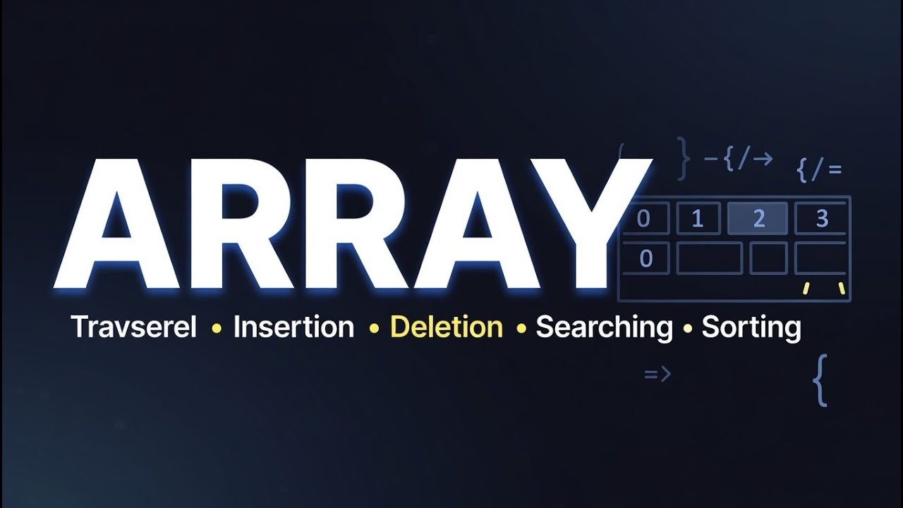 #9.ARRAY Explained from Scratch | 1D Array, 2D Array & Operations (DSA Basics)