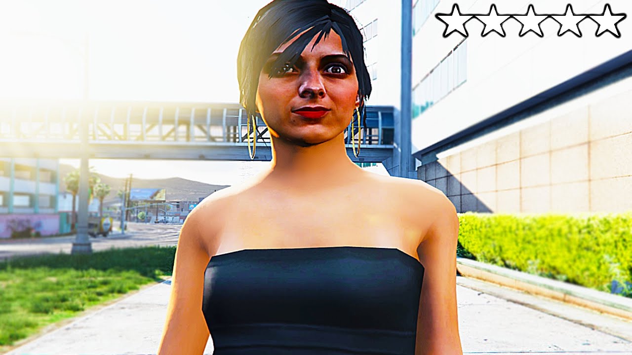 GTA 5 - Crazy Girl FIVE STAR COP BATTLE POLICE RAMPAGE LOS SANTOS! (GTA ...