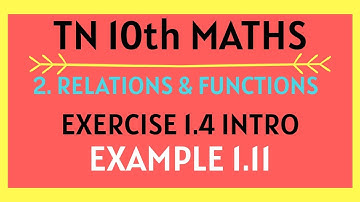 10th std RELATIONS & FUNCTIONS REPRESENTATION OF FUNCTIONS EXAMPLE 1.11