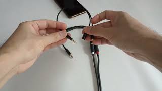 How to deal with the RCA cable on the Apple iPhone with the 3.5mm male to 2 female and DAC adapter