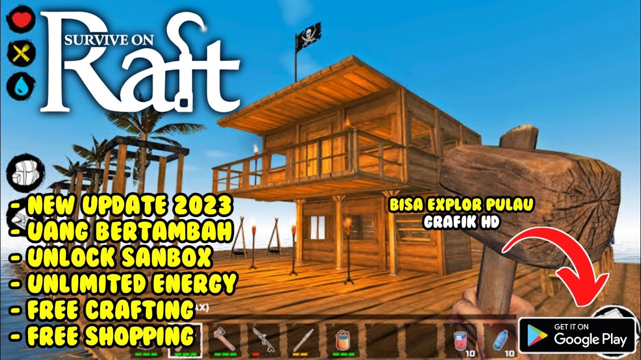 UPDATE !! SURVIVAL ON RAFT MOD APK VERSI 352 TERBARU