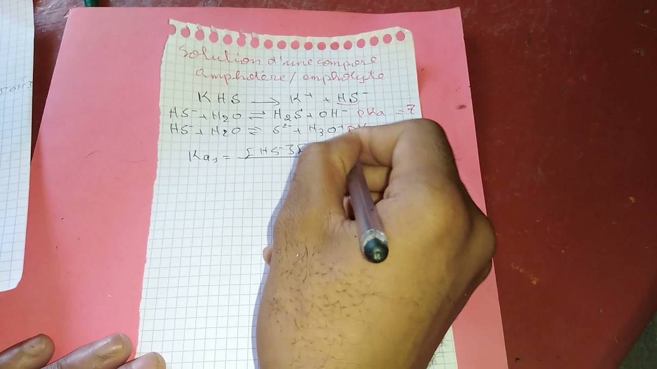 Chimie de solution # 17 solution d'un composé amphotére / ampholyte