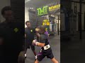 Rising prospect Curmel Moton displays his blistering hand speed at the Mayweather gym 💨