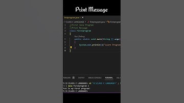 Print Message Program in Java #learnprogramming #shorts