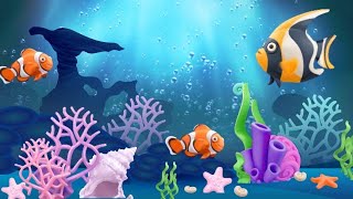 Sea Fish 🐟 Aquarium 🐟 Underwater Animation🐟The sound of water and Soothing Music