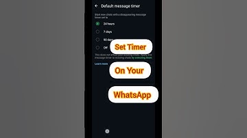 How to Set Timer on WhatsApp Chats ⏳ | Disappearing Messages #Shorts  #ytshorts #smartphone #tech