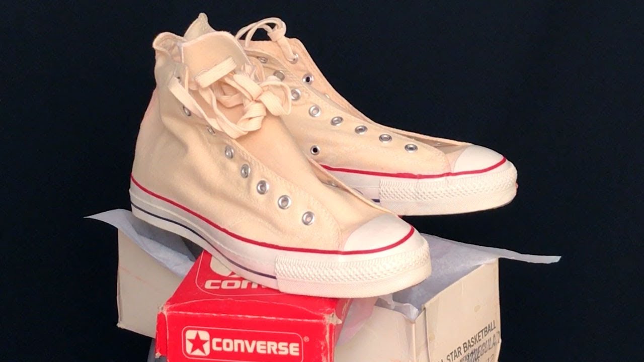 Vintage USA-MADE Converse NEW-IN-BOX All Star Chuck Taylor 12 white - vintage UNBOXING