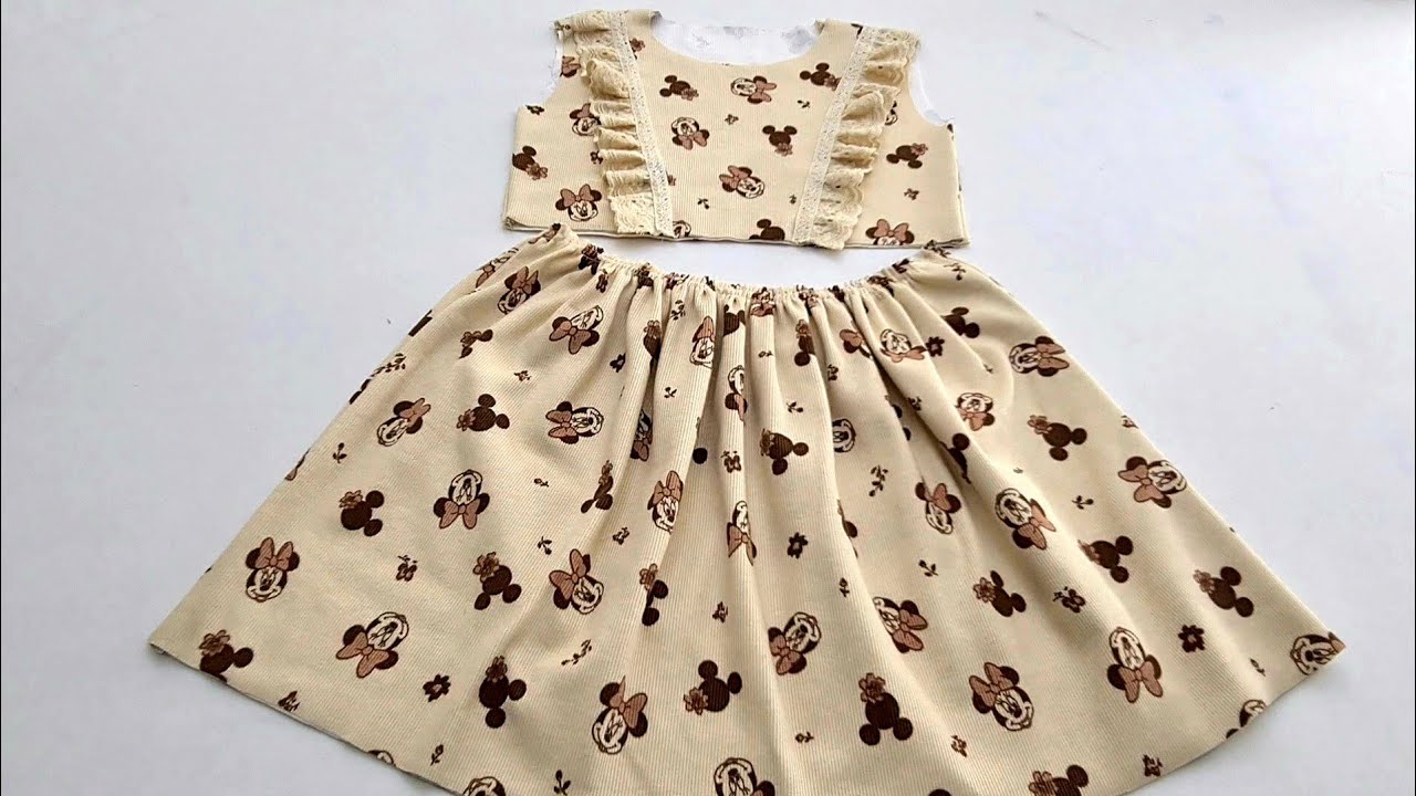 Легкое пошаговое кройка и шитье платья / Как сшить платье для детей 4-5 лет