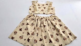 Легкое пошаговое кройка и шитье платья / Как сшить платье для детей 4-5 лет