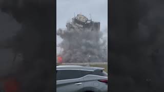 Satisfactory demolition of old buildings. #Shorts #funnysleepycat