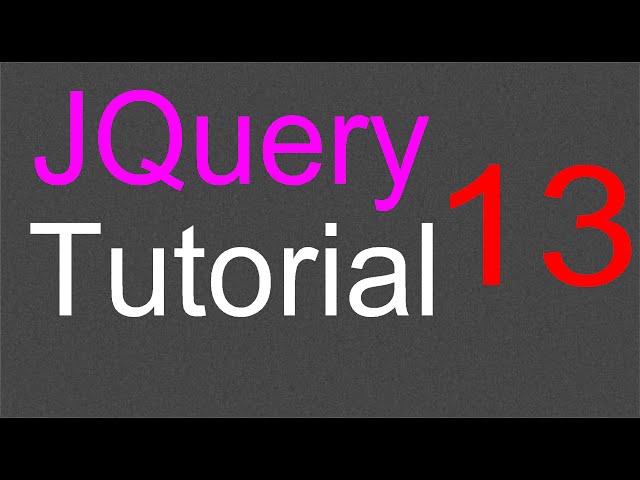 JQuery Tutorial for Beginners - 13 - Fade in and out effects