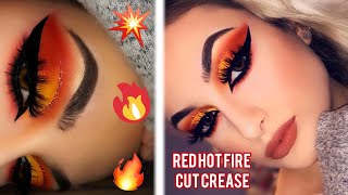 DRAMATIC RED HOT FIRE CUT CREASE | MAKEUP TUTORIAL