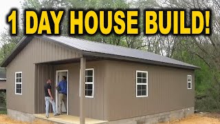 TWO men ONE house ONE day - with a DIY house kit