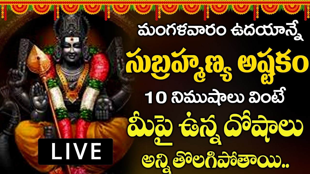 మంగళవారం ఉదయాన్నే స్కంద అష్టకం10 నిముషాలు వింటే మీపై ఉన్న దోషాలు అన్నిపోతాయి.. | SUBRAMANYA ASHTAKAM