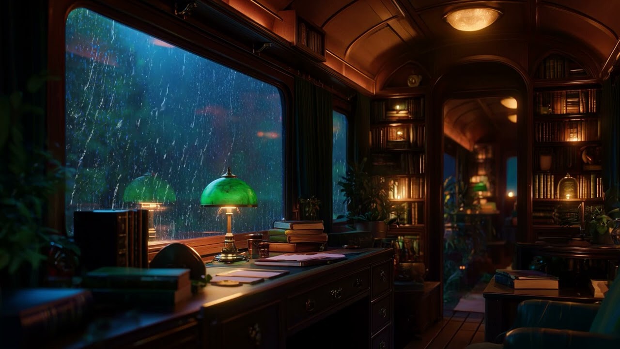 Rain Against the Train Window 🌧️ Cozy Sleeper Cabin for Sleep