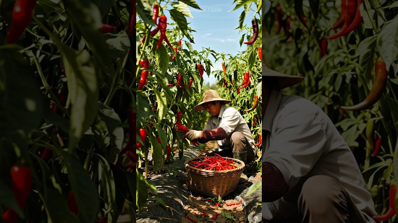 From farm to fire—fresh chili harvest! 🌱🌶 