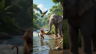 Sharing Is Caring 🐒🥭 | The Greedy Monkey | 3D Moral Stories #shorts #kids #cartoon #3dcartoon