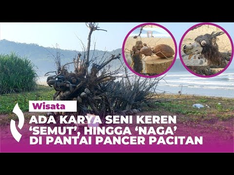 Kreativitas Seniman di Pacitan, Bikin Sampah Karya Seni Indah di Pantai Pancer Door